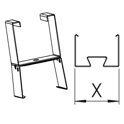 3508172 Gamma/Eco S suspension rail 82 bracket