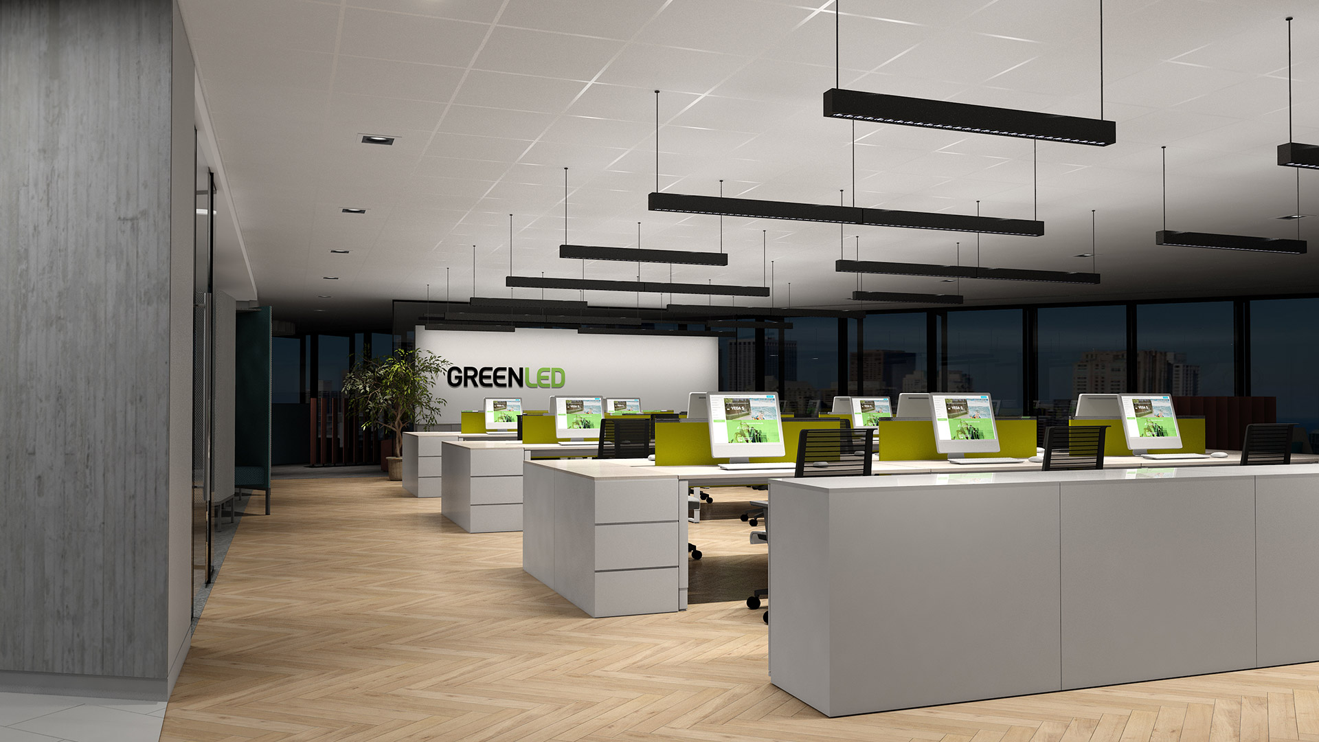 green office lighting